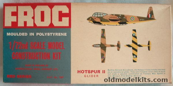 Frog 1/72 Hotspur II Glider - Red Series, 152P plastic model kit